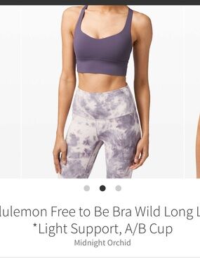 lululemon athletica Free to be Wild Long-Line sports bra in Midnight Orchid